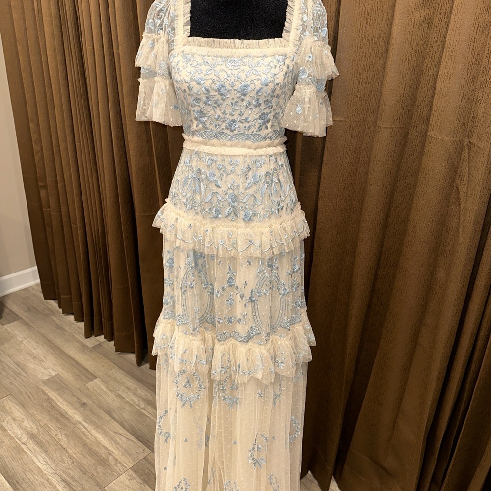 Needle & Thread Blue and Cream Lace Dress - Picture 7 of 12
